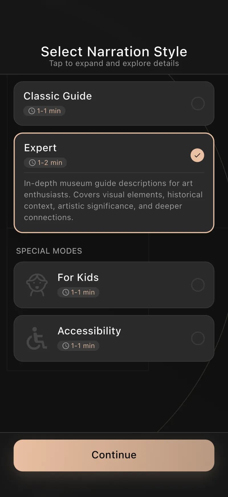 A real artwork scanned and recognized in the Museo app