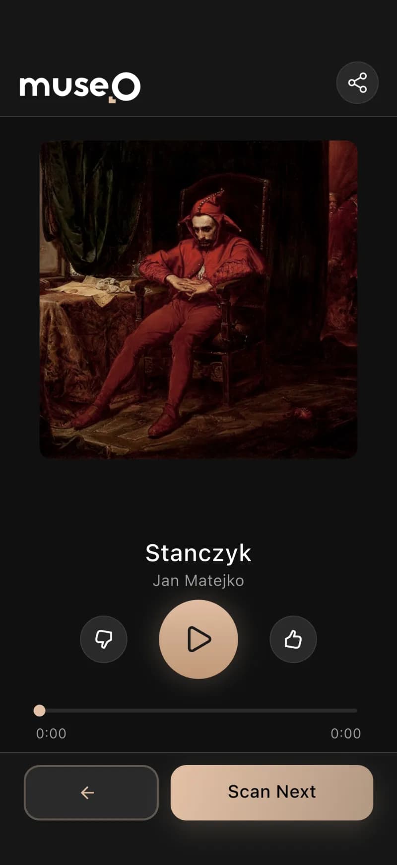 A real artwork scanned and recognized in the Museo app