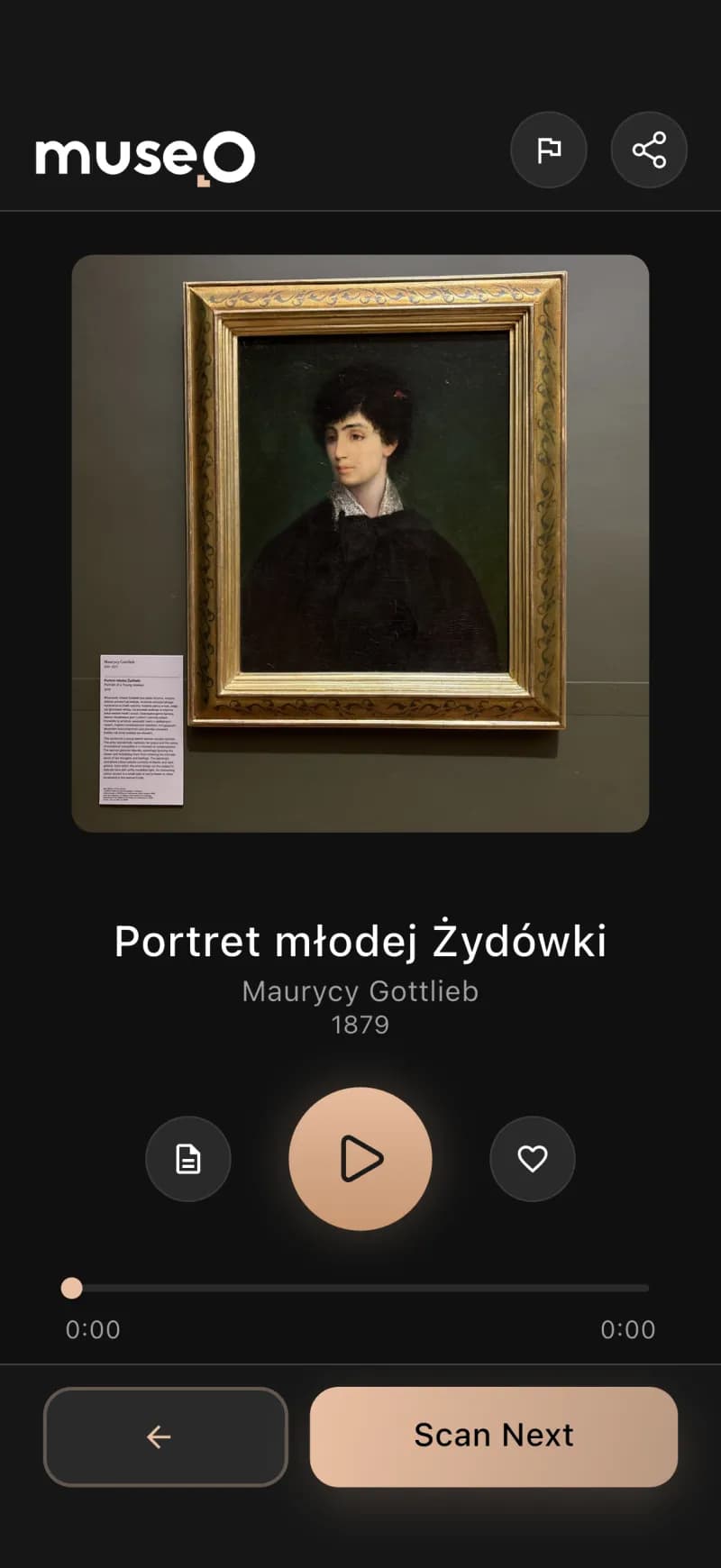 A real artwork scanned and recognized in the Museo app