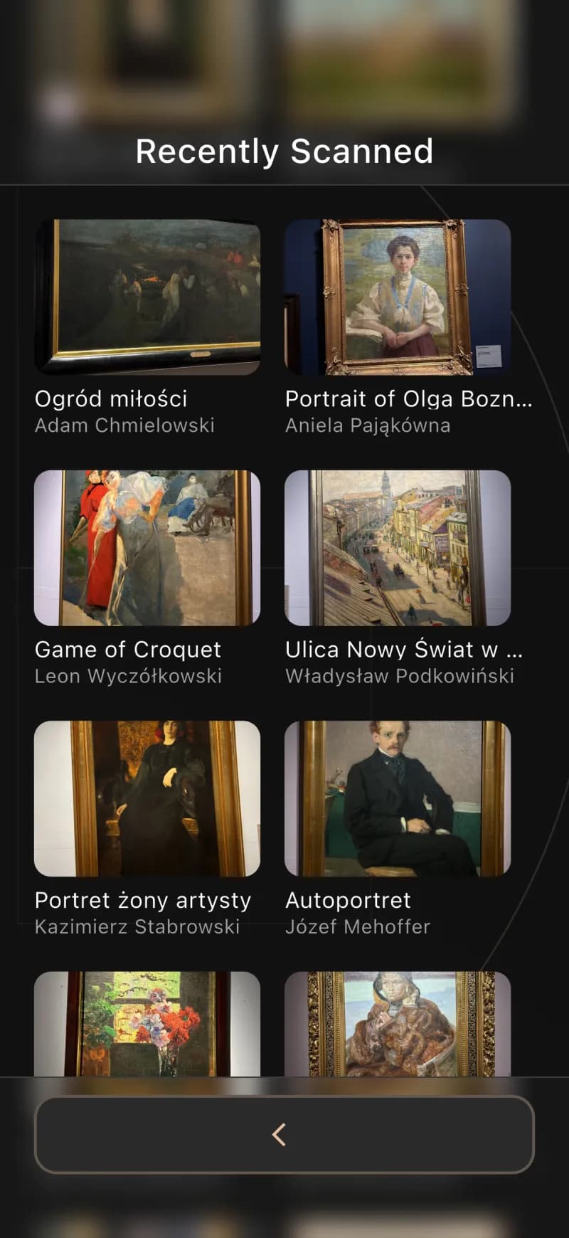 A real artwork scanned and recognized in the Museo app